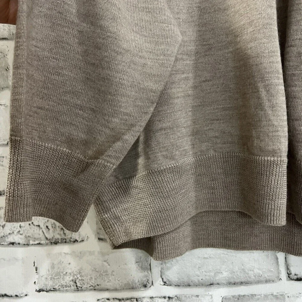 Jos A Bank Sweater Beige Merino Wool Blend V Neck Pullover Long Sleeve Men Sz XL